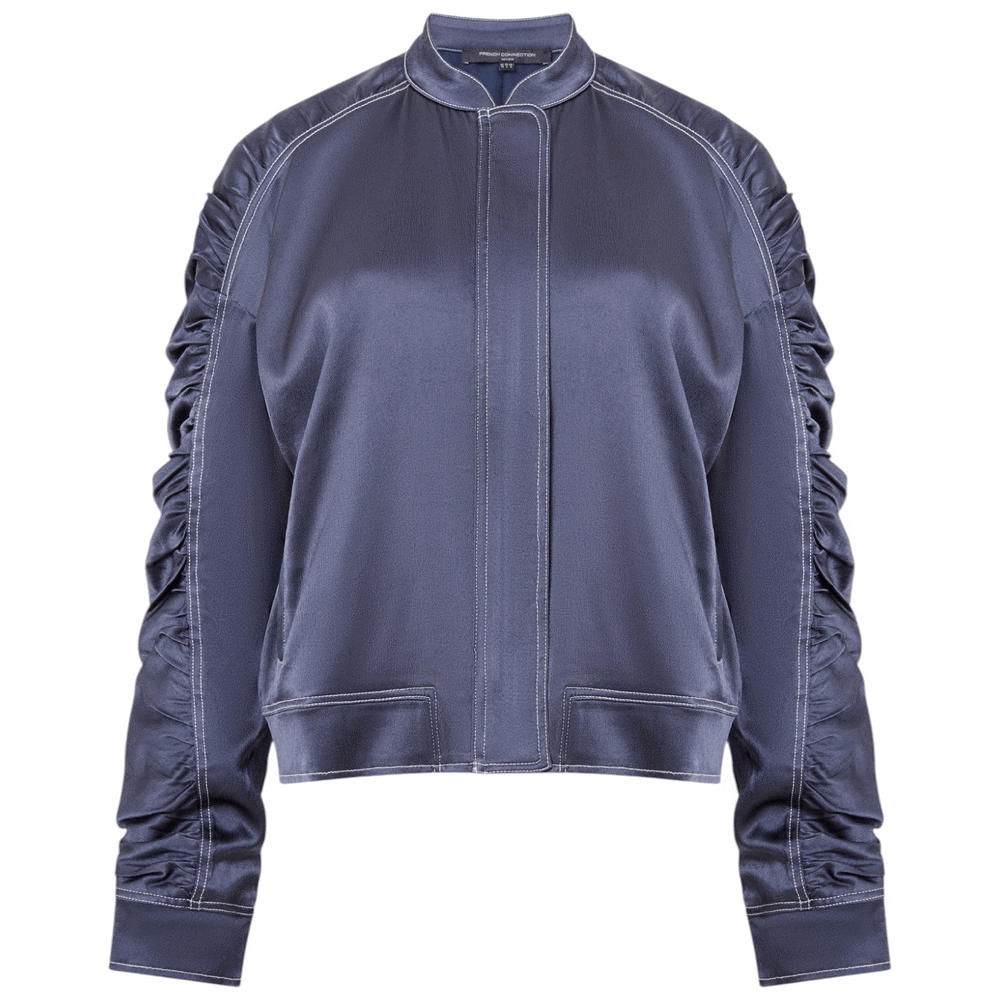 French Connection Akita Satin Bomber Jacket